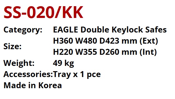 Double Keylock Safes - Dimension