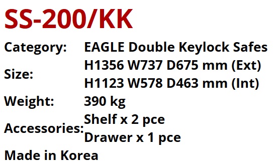 Double Keylock Safes - Dimension