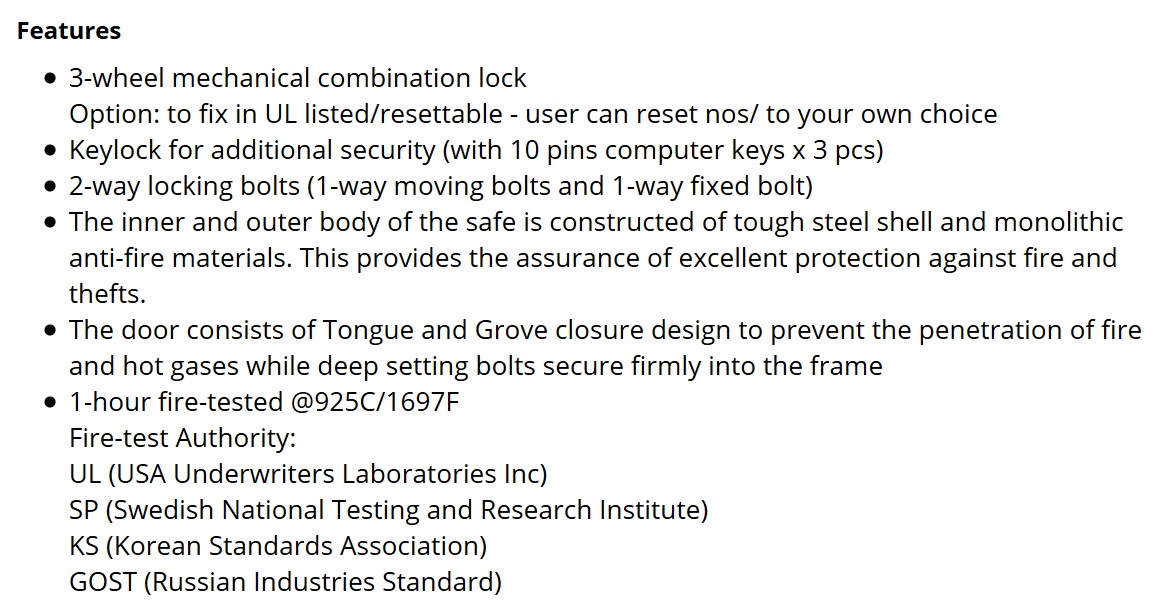 Combination Dials & Keylock Safes